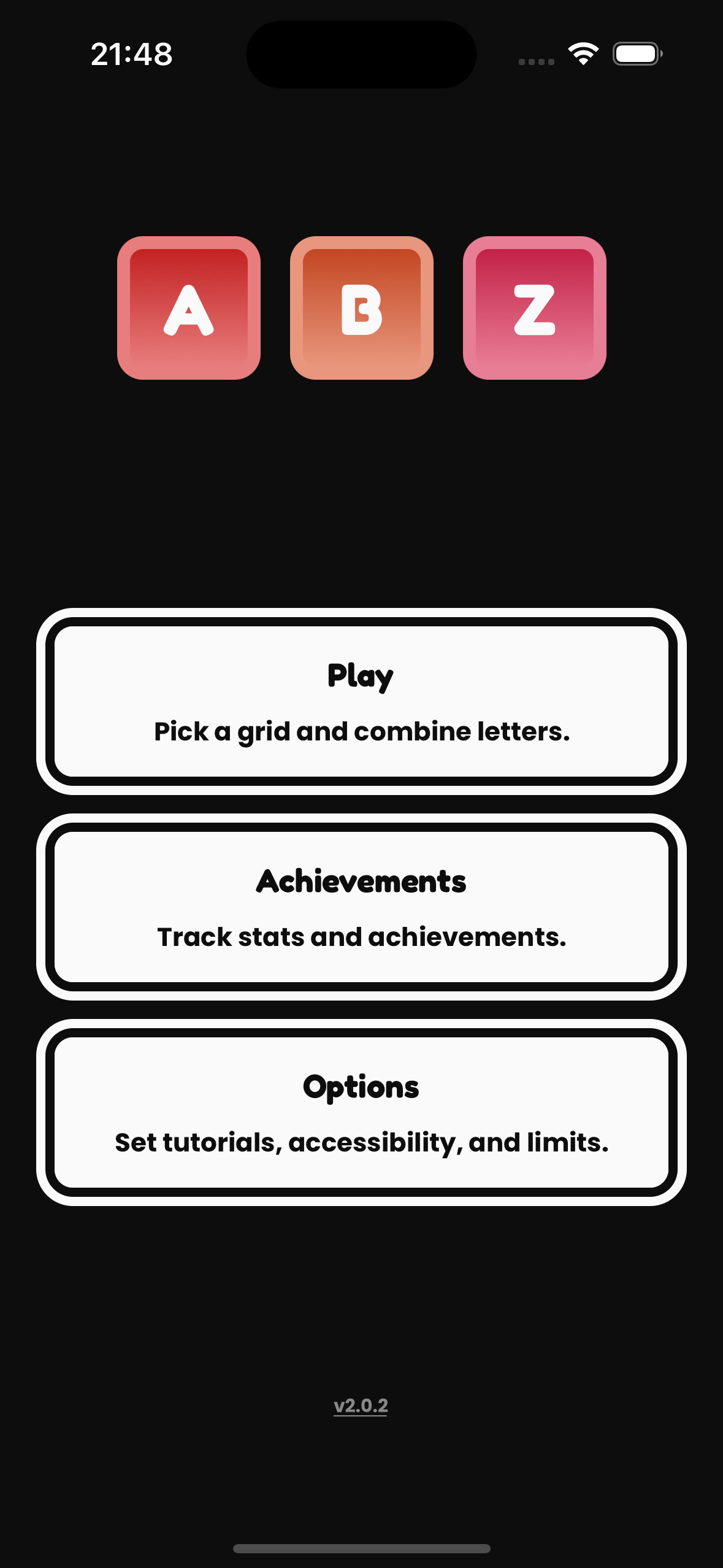 ABZ Game Home Screen