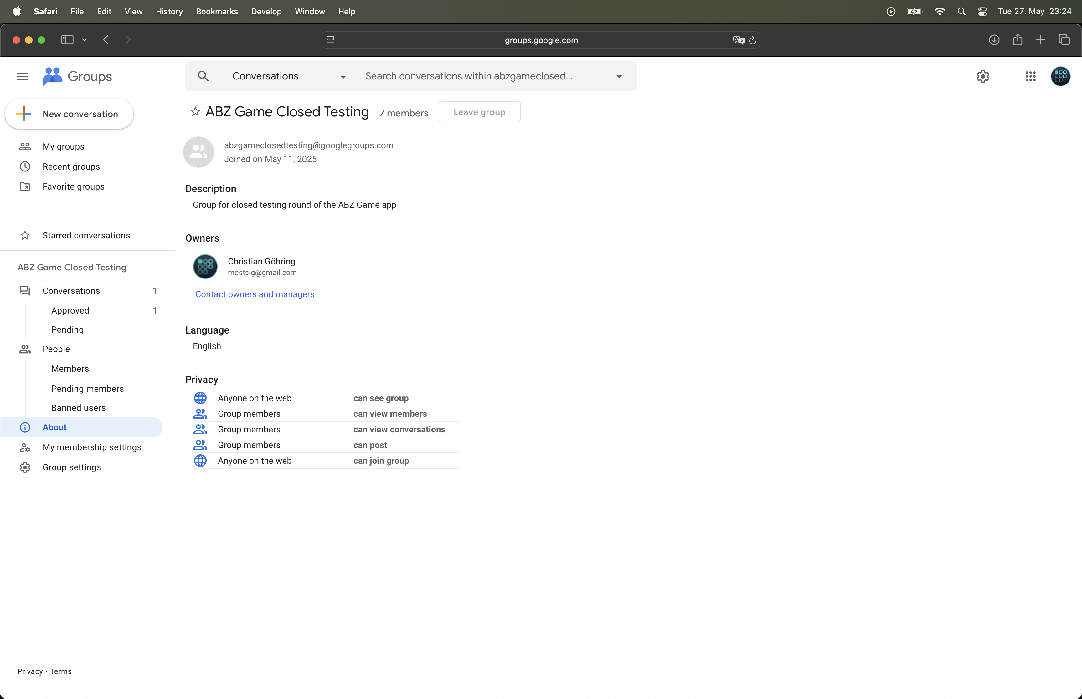 Google Groups Testing Group